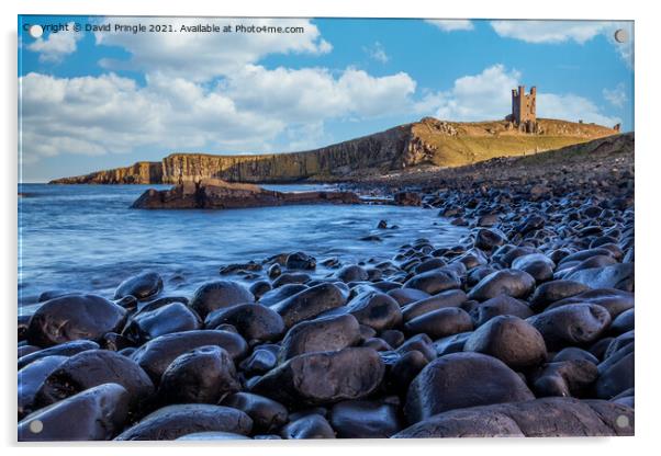 Dunstanburgh Castle Acrylic by David Pringle