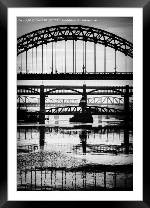 Quayside Bridges Framed Mounted Print by David Pringle