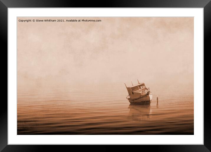 Misty Mooring Warmth. Framed Mounted Print by Steve Whitham