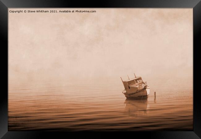 Misty Mooring Warmth. Framed Print by Steve Whitham