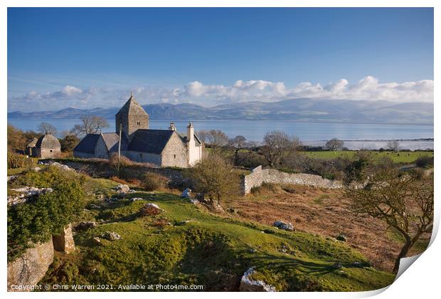 Penmon Priory Llangoed Anglesey Wales Print by Chris Warren