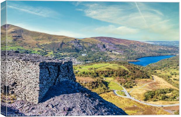 View from Dinorwic Quarry Llanberis Canvas Print by Phil Longfoot