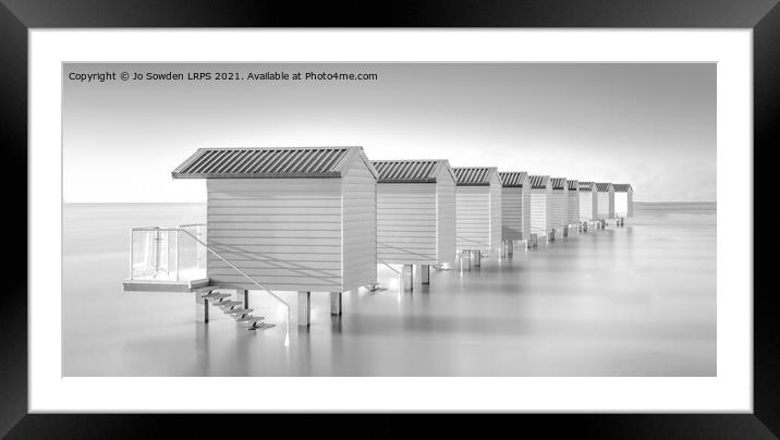 Osea Island Beach Huts Framed Mounted Print by Jo Sowden