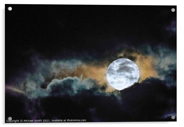 Moon Clouds Acrylic by Michael Smith