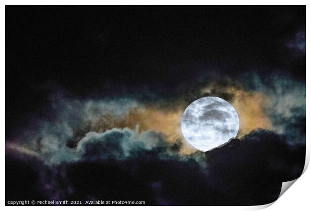 Moon Clouds Print by Michael Smith