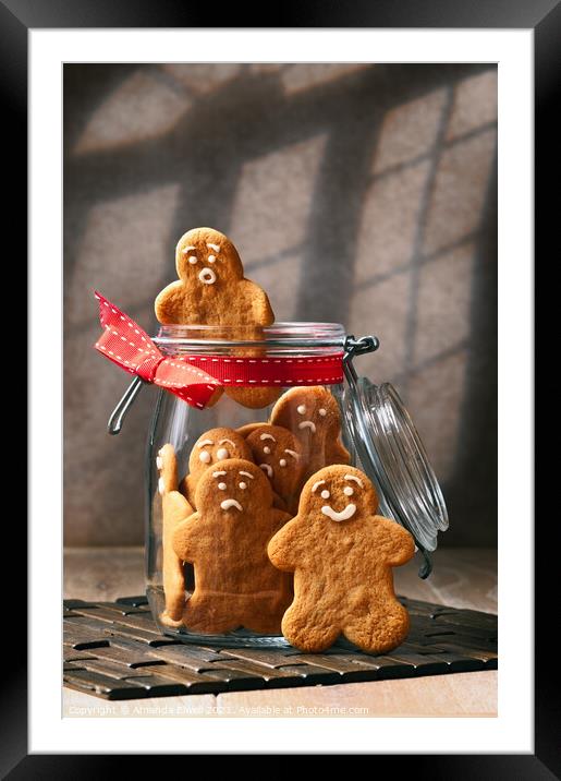 Gingerbread Men Framed Mounted Print by Amanda Elwell
