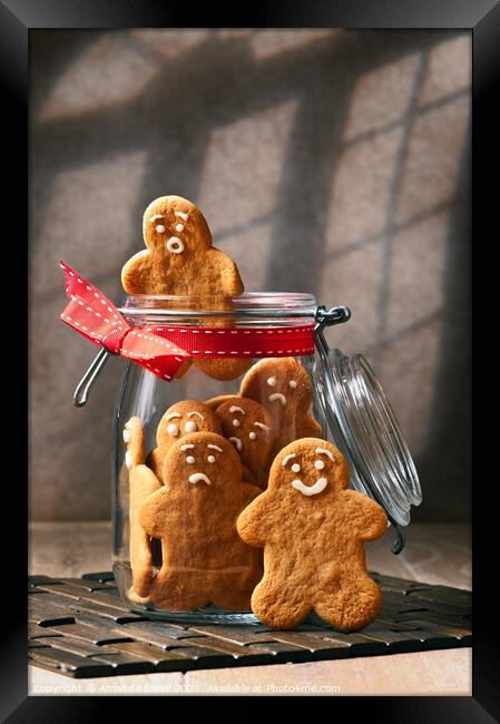 Gingerbread Men Framed Print by Amanda Elwell