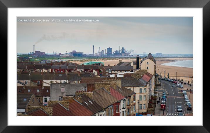 Redcar steelworks from The Beacon Framed Mounted Print by Greg Marshall
