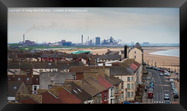 Redcar steelworks from The Beacon Framed Print by Greg Marshall