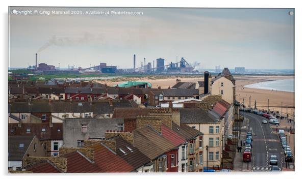 Redcar steelworks from The Beacon Acrylic by Greg Marshall