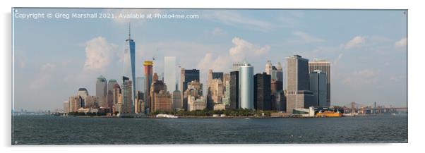 Manhattan Island, New York Acrylic by Greg Marshall