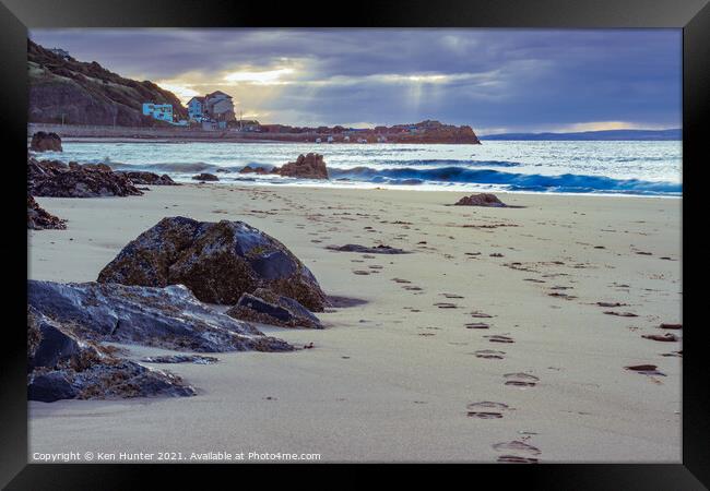 Beachwalk at Sunrise Framed Print by Ken Hunter