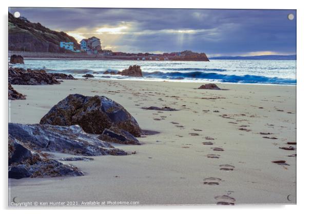 Beachwalk at Sunrise Acrylic by Ken Hunter