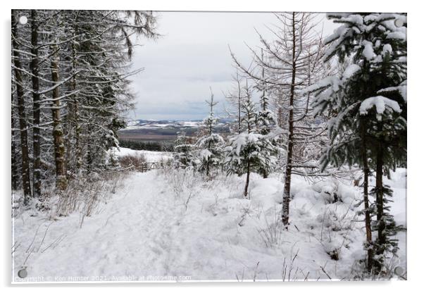 Winter in the Lomond Hills, Fife Acrylic by Ken Hunter