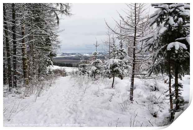 Winter in the Lomond Hills, Fife Print by Ken Hunter