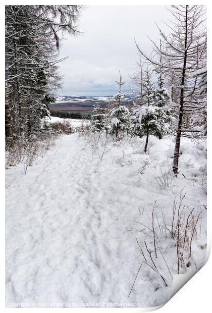 Winter in the Lomond Hills, Fife (2) Print by Ken Hunter