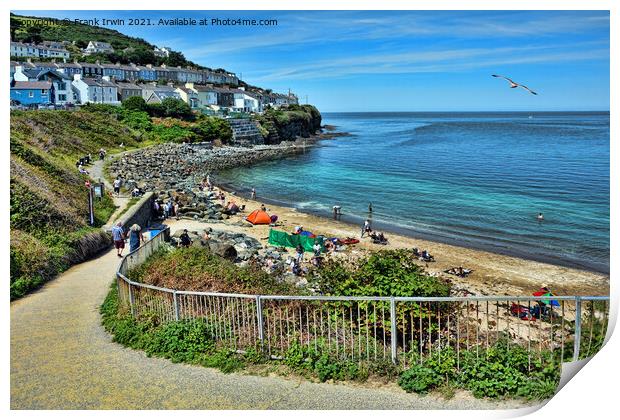 Enjoying time in the sunshine on New Quay beach Print by Frank Irwin
