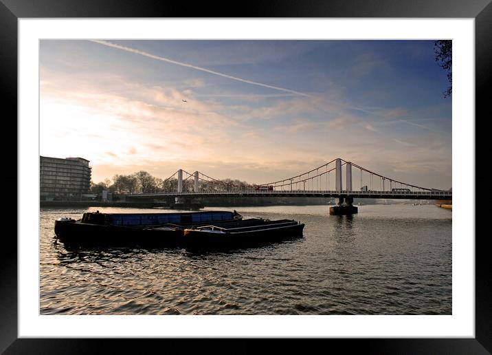 Chelsea Bridge River Thames London Framed Mounted Print by Andy Evans Photos