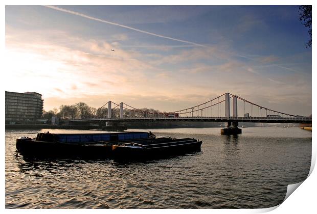 Chelsea Bridge River Thames London Print by Andy Evans Photos