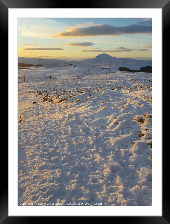 Winter Light on the Hill Framed Mounted Print by Ken Hunter