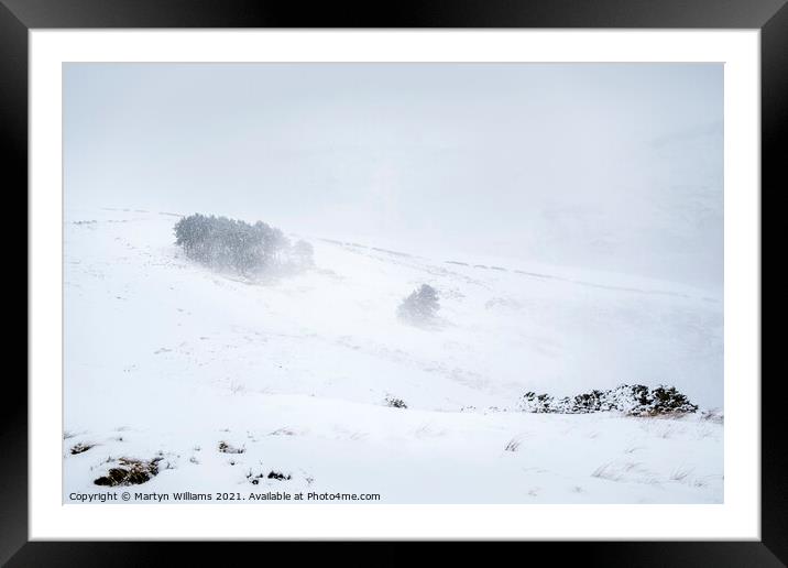 Snow, Kinder Scout Framed Mounted Print by Martyn Williams