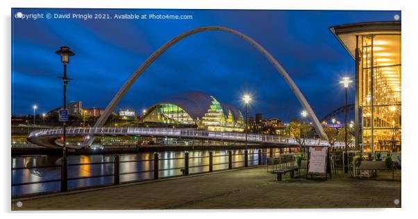 Gateshead Millennium Bridge Acrylic by David Pringle