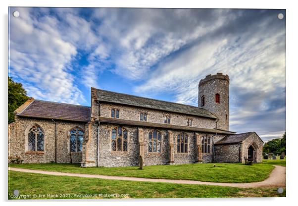 St Margaret's Church Burnham Norton Acrylic by Jim Monk