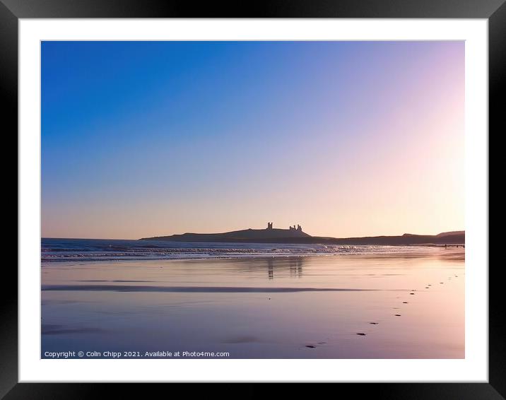 Dunstanburgh sunset Framed Mounted Print by Colin Chipp