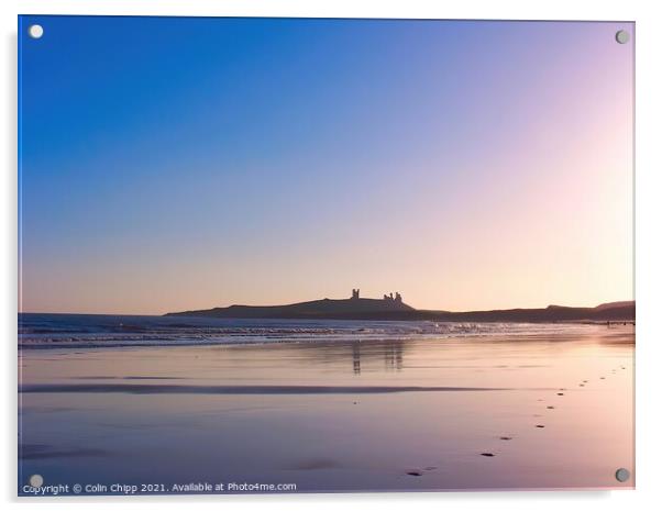 Dunstanburgh sunset Acrylic by Colin Chipp