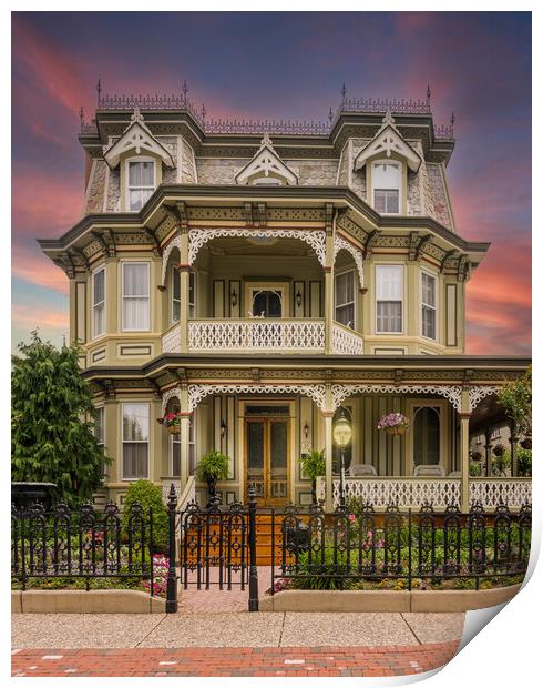 Victorian home in Cape May New Jersey Print by Steve Heap