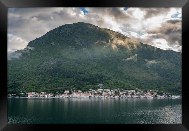 Cruise up the Bay of Kotor in Montenegro Framed Print by Steve Heap