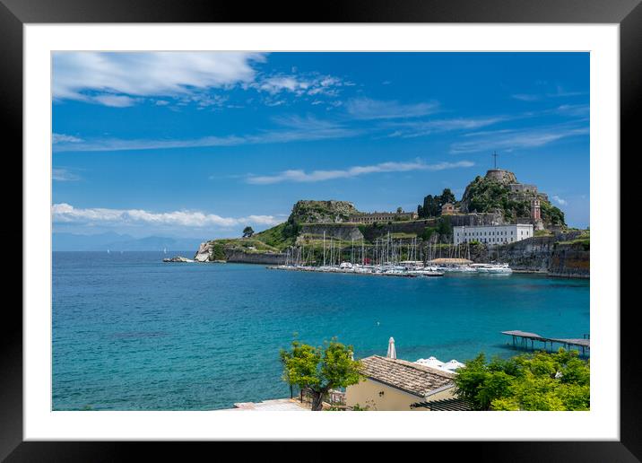 Old Fortress of Corfu on promontory by old town Framed Mounted Print by Steve Heap