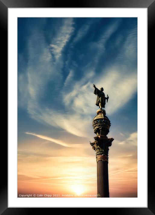 Columbus Monument Framed Mounted Print by Colin Chipp
