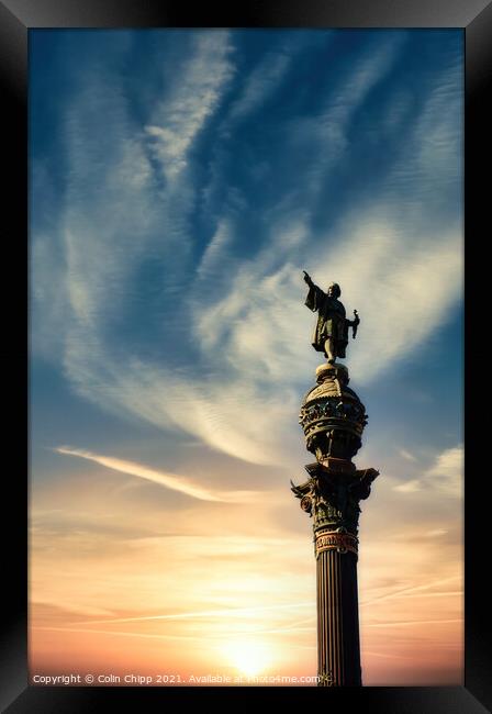 Columbus Monument Framed Print by Colin Chipp