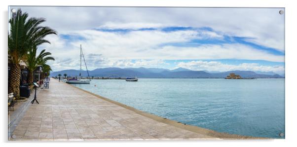 Bourtzi water castle in the harbour of Nafplio Acrylic by Steve Heap