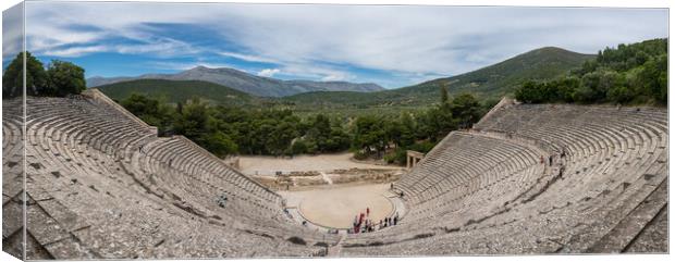 Massive amphitheatre at Sanctuary of Asklepios at Epidaurus Gree Canvas Print by Steve Heap