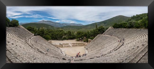 Massive amphitheatre at Sanctuary of Asklepios at Epidaurus Gree Framed Print by Steve Heap