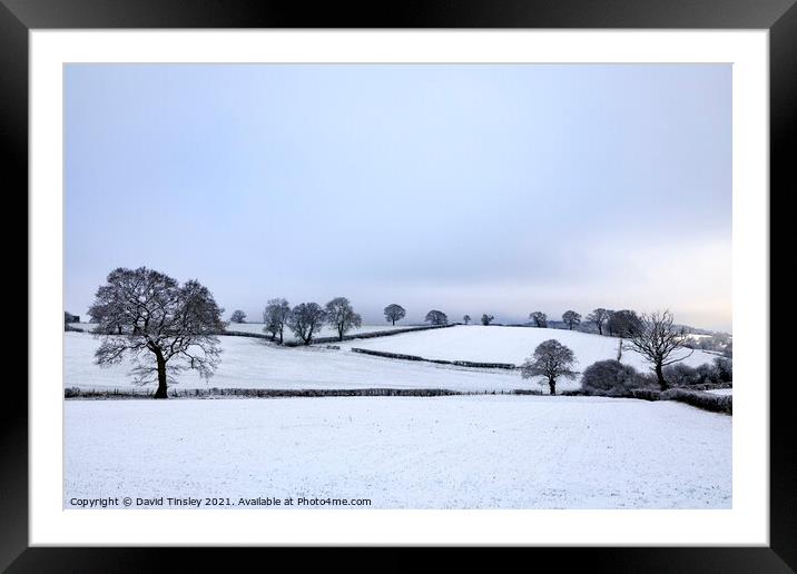 Snowy Landscape Framed Mounted Print by David Tinsley