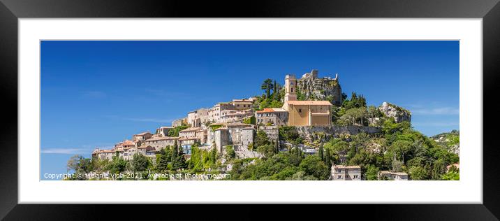 FRENCH RIVIERA Eze | Panoramic Framed Mounted Print by Melanie Viola