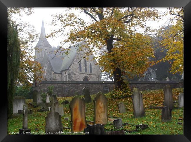 Church in the mist, Greenwich Cemetery, London, UK Framed Print by Rika Hodgson