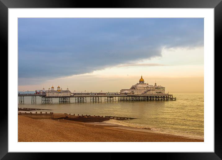 Storm clouds over Eastbourne pier Framed Mounted Print by Andy Dow