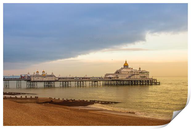 Storm clouds over Eastbourne pier Print by Andy Dow