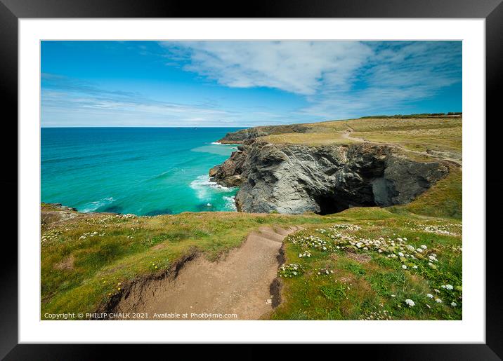 Cornwall near Perranporth 139 West coast path Framed Mounted Print by PHILIP CHALK