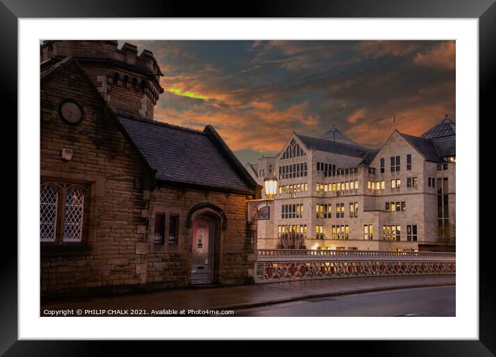 Early sunrise from lendal bridge and the Aviva bui Framed Mounted Print by PHILIP CHALK