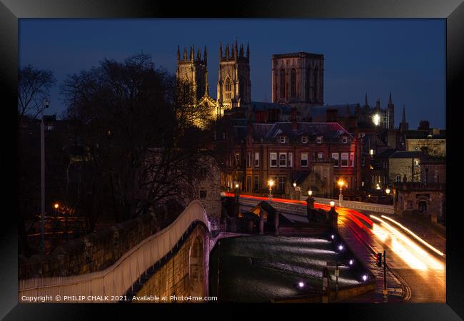 York minster from the bar walls 147 Framed Print by PHILIP CHALK