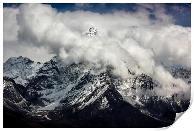 Mountains and clouds. Print by Sergey Fedoskin