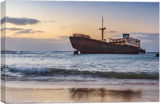Lanzarote's Shipwreck Canvas Print by Jim Monk