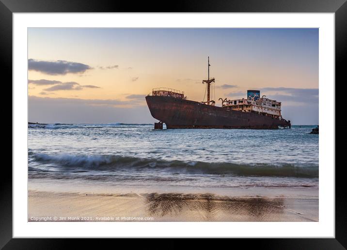 Lanzarote's Shipwreck Framed Mounted Print by Jim Monk