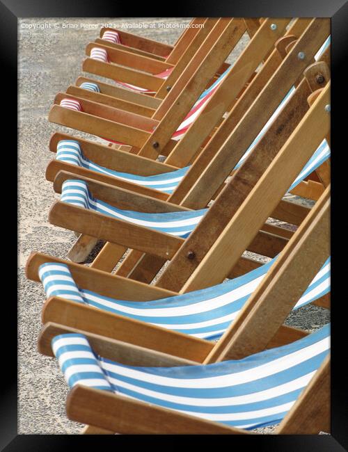 Deck Chairs at St Ives, Cornwall Framed Print by Brian Pierce