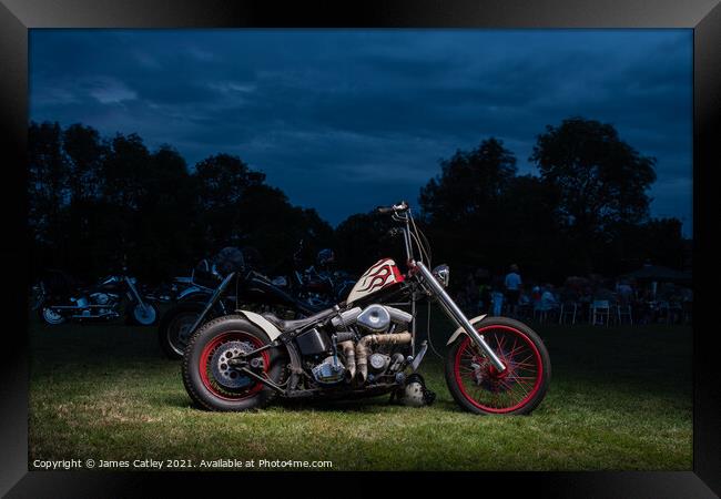 Harley Davidson Chopper Framed Print by James Catley
